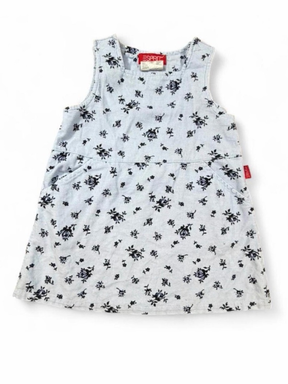 Vintage Esprit Baby Floral Tank Dress 18M Blue Cottagecore